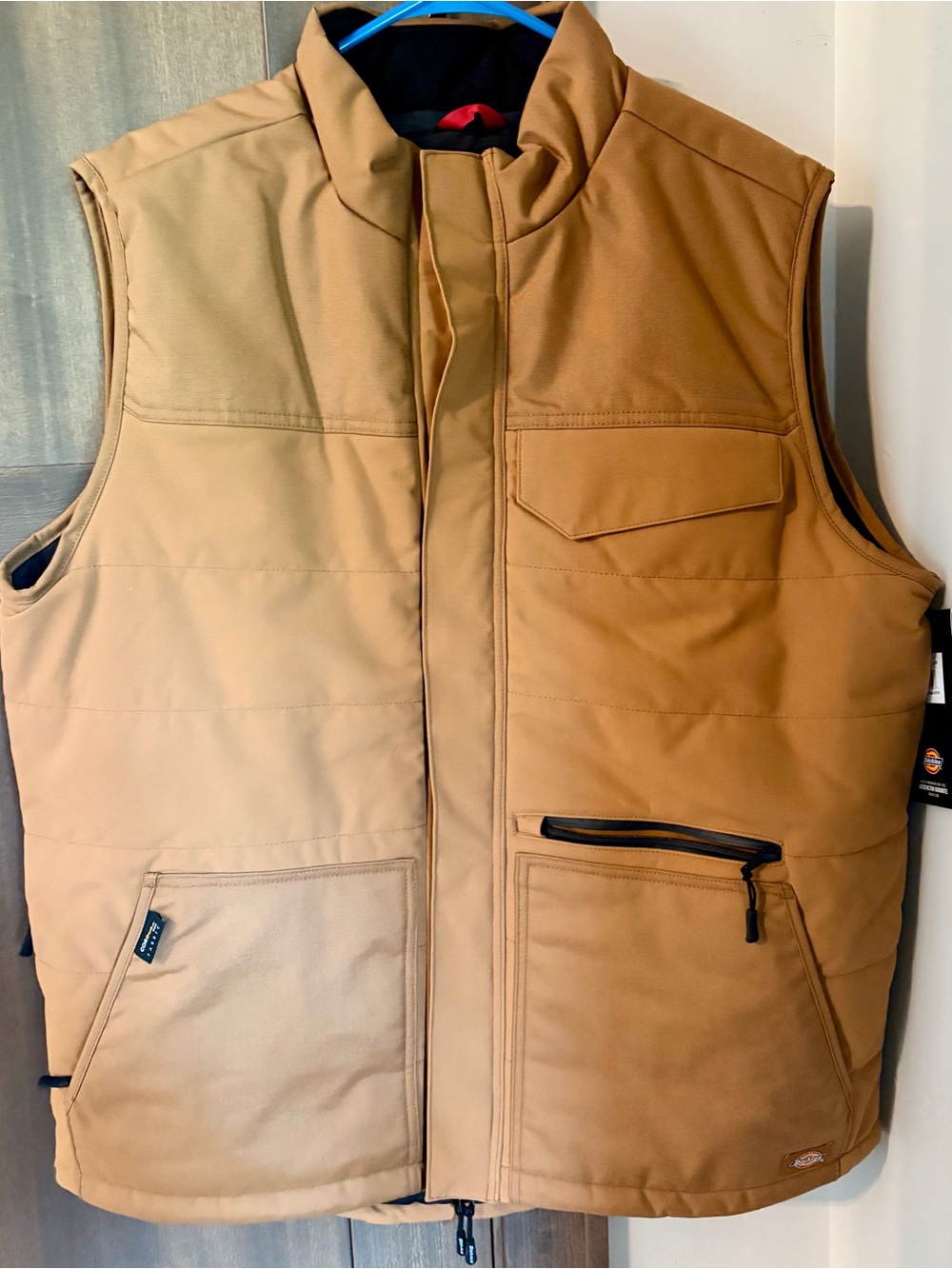 Dickies Duck Canvas Work Vest L Tan Insulated Utility NWT-fits like XL